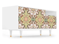 Móvel De Tv* Mueble de TV - 125х56х41 cm - T7 - Chinese Tea, Branco Bege