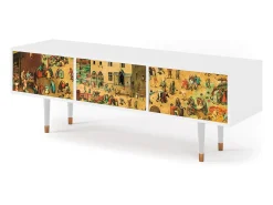 Móvel De Tv* Mueble de TV - 170х59х48 cm - T4 - Children Games, Branco Bege