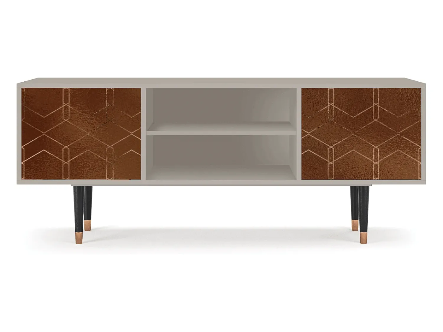 Móvel De Tv* Mueble de TV - 170х69х48 cm - T2 - Chocolate Bar, Areia Bege