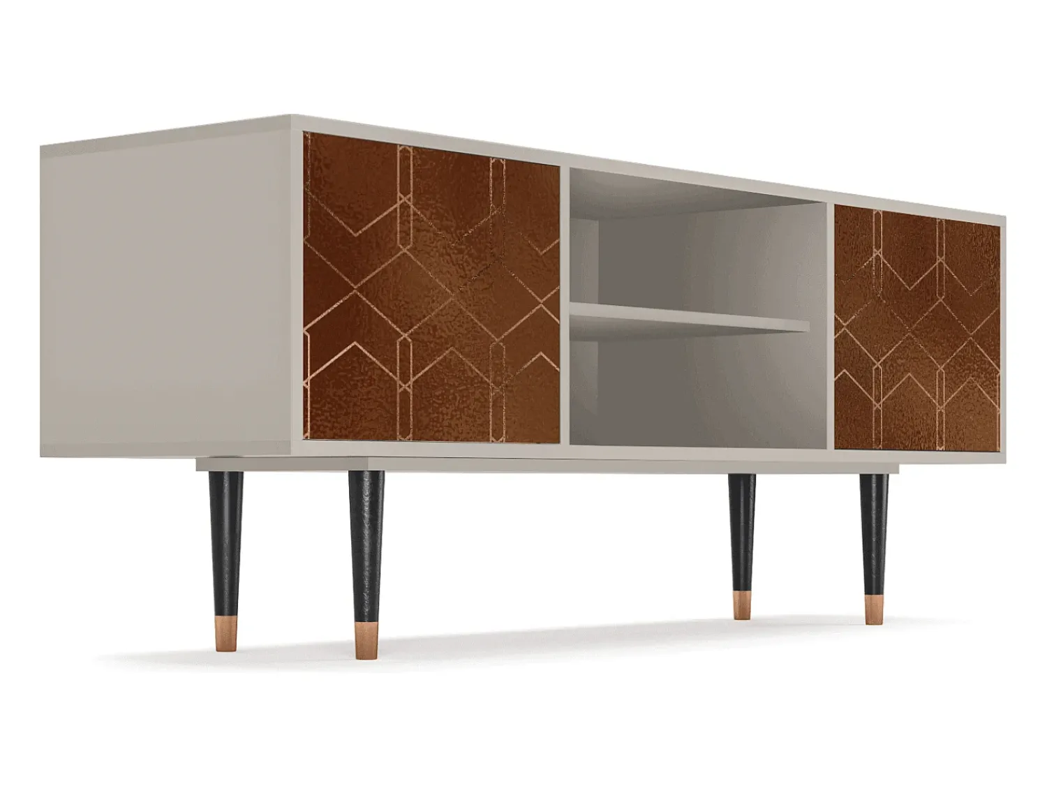 Móvel De Tv* Mueble de TV - 170х69х48 cm - T2 - Chocolate Bar, Areia Bege