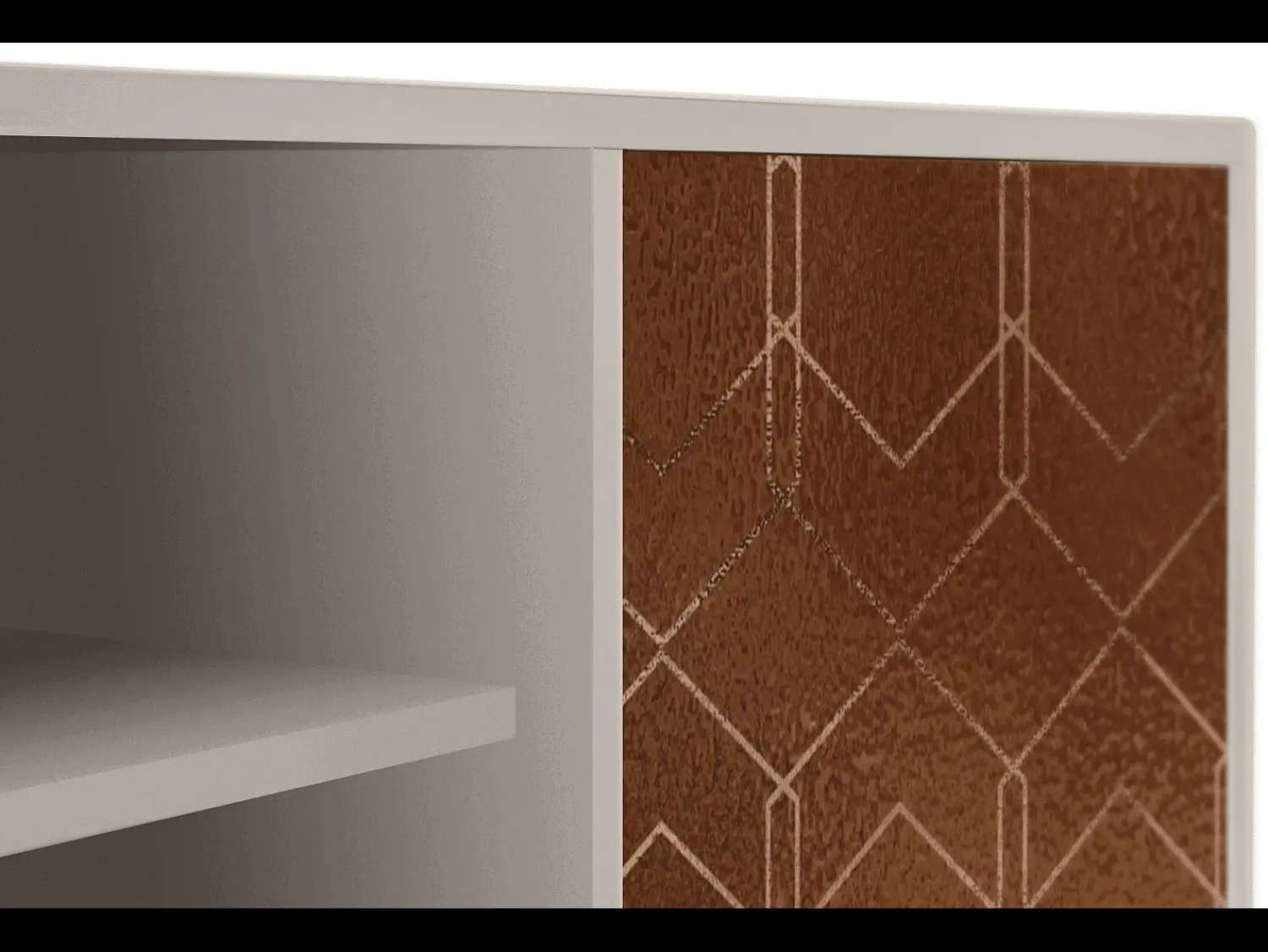 Móvel De Tv* Mueble de TV - 170х69х48 cm - T2 - Chocolate Bar, Areia Bege