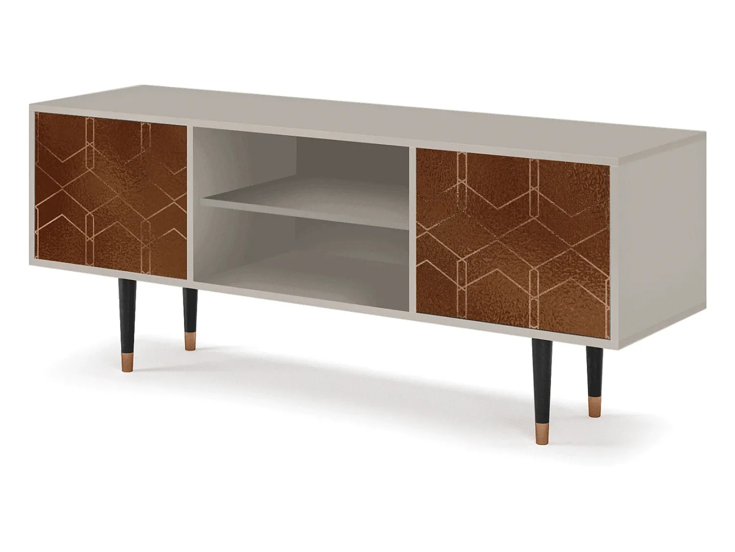 Móvel De Tv* Mueble de TV - 170х69х48 cm - T2 - Chocolate Bar, Areia Bege