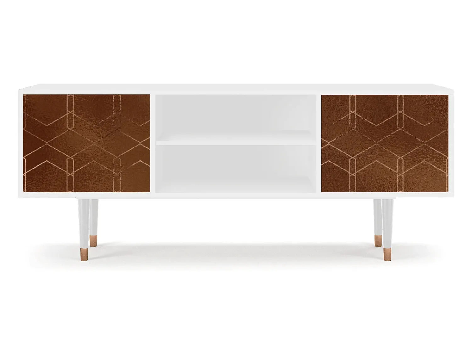 Móvel De Tv* Mueble de TV - 170х69х48 cm - T2 - Chocolate Bar, Branco Bege