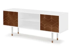 Móvel De Tv* Mueble de TV - 170х69х48 cm - T2 - Chocolate Bar, Branco Bege