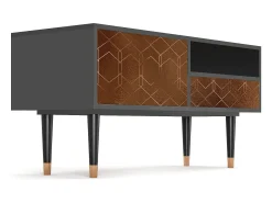 Móvel De Tv| Mueble de TV - 115х59х48 cm - T3 - Chocolate Bar, Antracite Cinza antracite