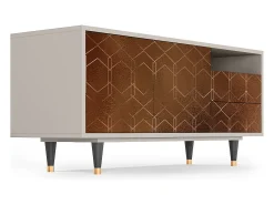 Móvel De Tv| Mueble de TV - 125х56х41 cm - T7 - Chocolate Bar, Areia Bege