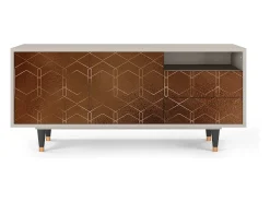 Móvel De Tv| Mueble de TV - 125х56х41 cm - T7 - Chocolate Bar, Areia Bege