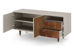 Móvel De Tv| Mueble de TV - 125х56х41 cm - T7 - Chocolate Bar, Areia Bege