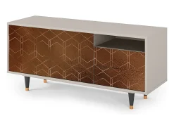 Móvel De Tv| Mueble de TV - 125х56х41 cm - T7 - Chocolate Bar, Areia Bege