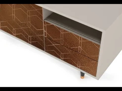 Móvel De Tv| Mueble de TV - 125х56х41 cm - T7 - Chocolate Bar, Areia Bege