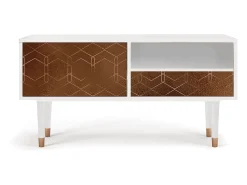 Mueble de TV - 115х59х48 cm - T3 - Chocolate Bar, Branco^ Móvel De Tv