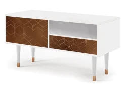 Mueble de TV - 115х59х48 cm - T3 - Chocolate Bar, Branco^ Móvel De Tv