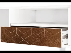 Mueble de TV - 115х59х48 cm - T3 - Chocolate Bar, Branco^ Móvel De Tv