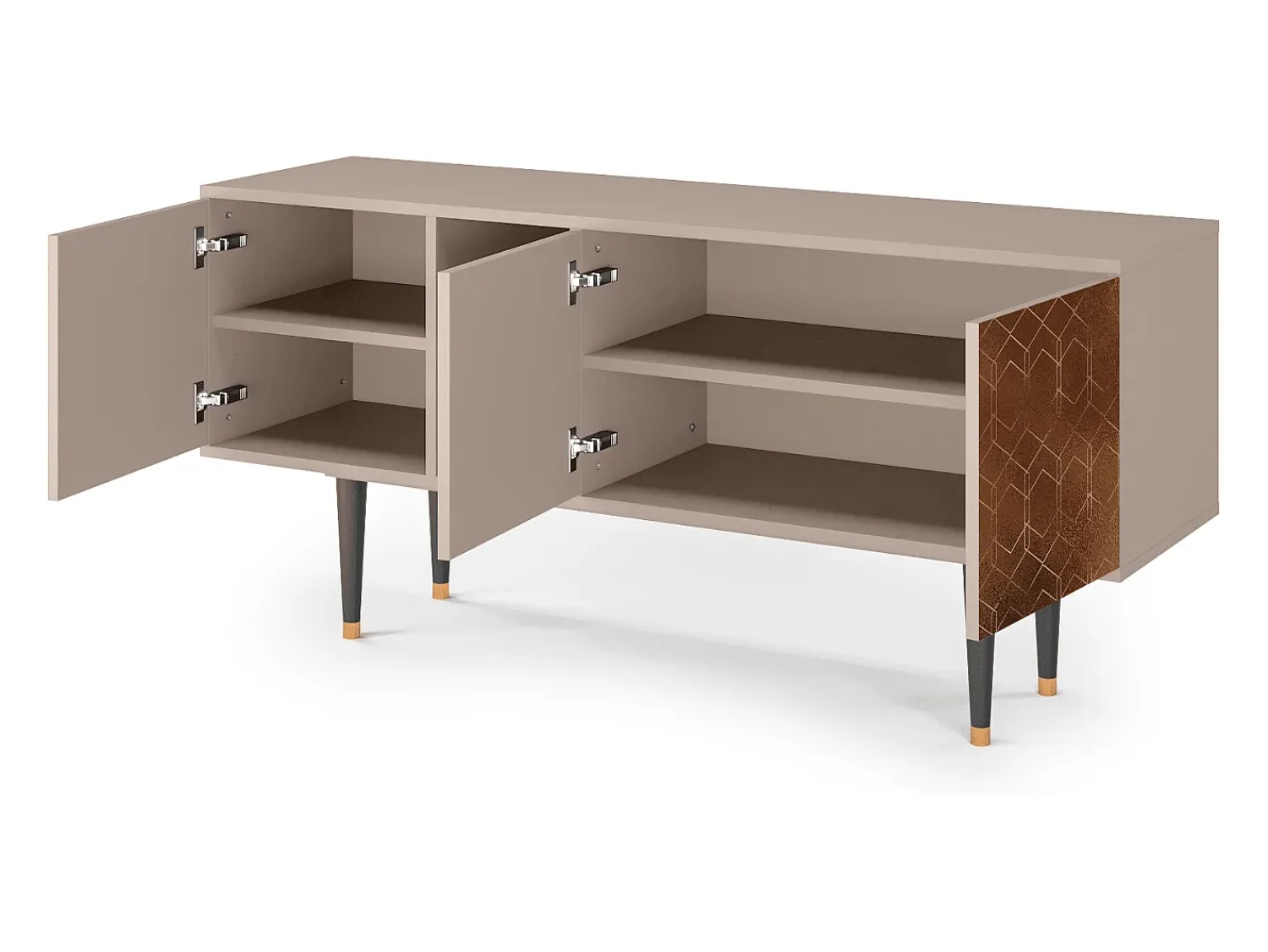 Móvel De Tv* Mueble de TV - 150х69х41 cm - T5 - Chocolate Bar, Latte Bege