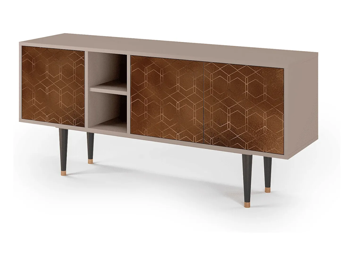 Móvel De Tv* Mueble de TV - 150х69х41 cm - T5 - Chocolate Bar, Latte Bege