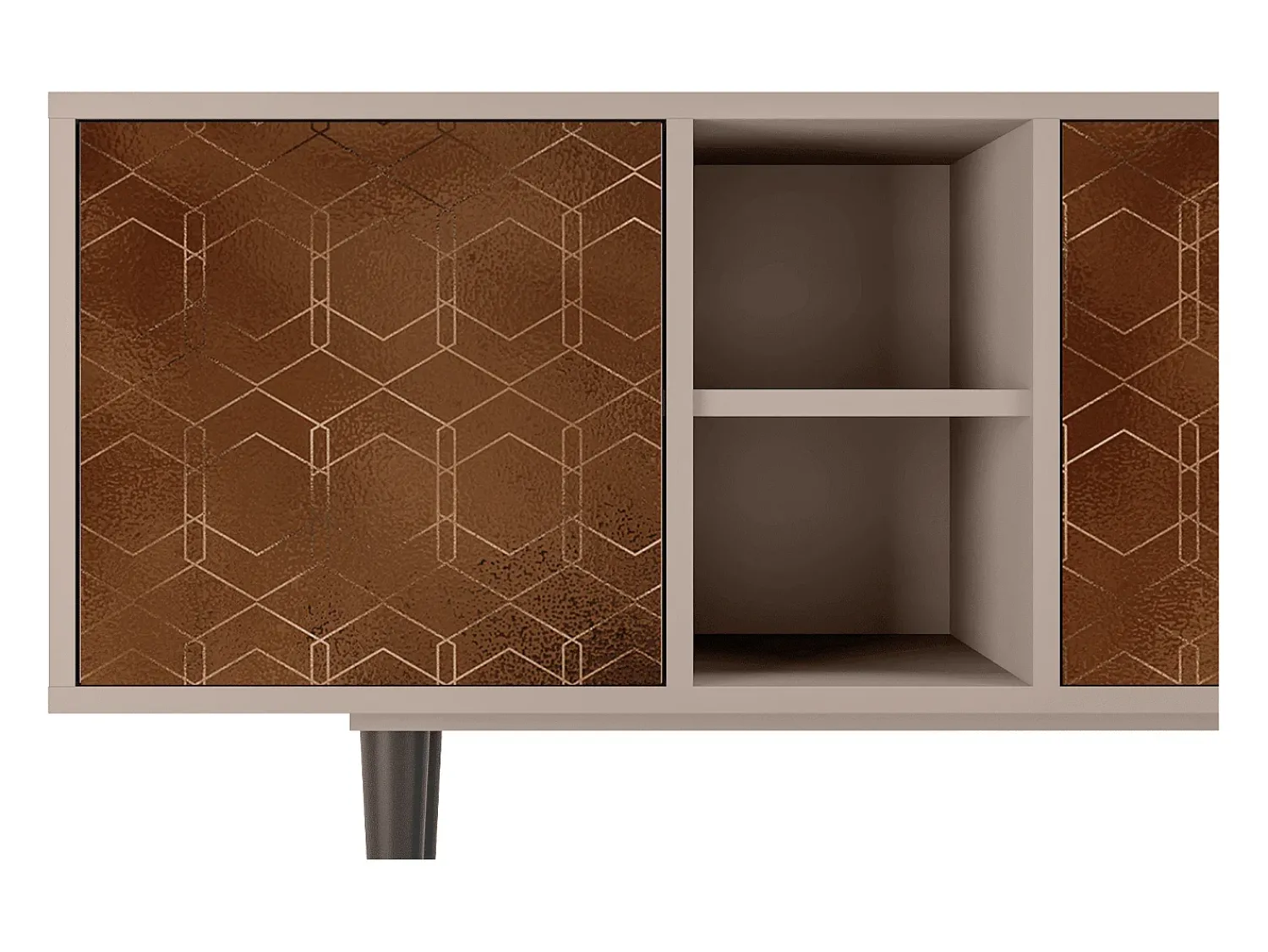 Móvel De Tv* Mueble de TV - 150х69х41 cm - T5 - Chocolate Bar, Latte Bege