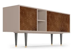 Móvel De Tv* Mueble de TV - 150х69х41 cm - T5 - Chocolate Bar, Latte Bege