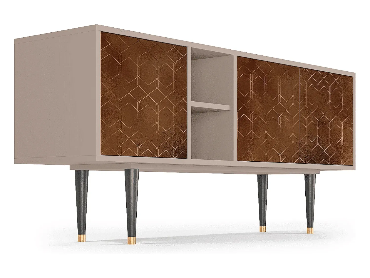 Móvel De Tv* Mueble de TV - 150х69х41 cm - T5 - Chocolate Bar, Latte Bege