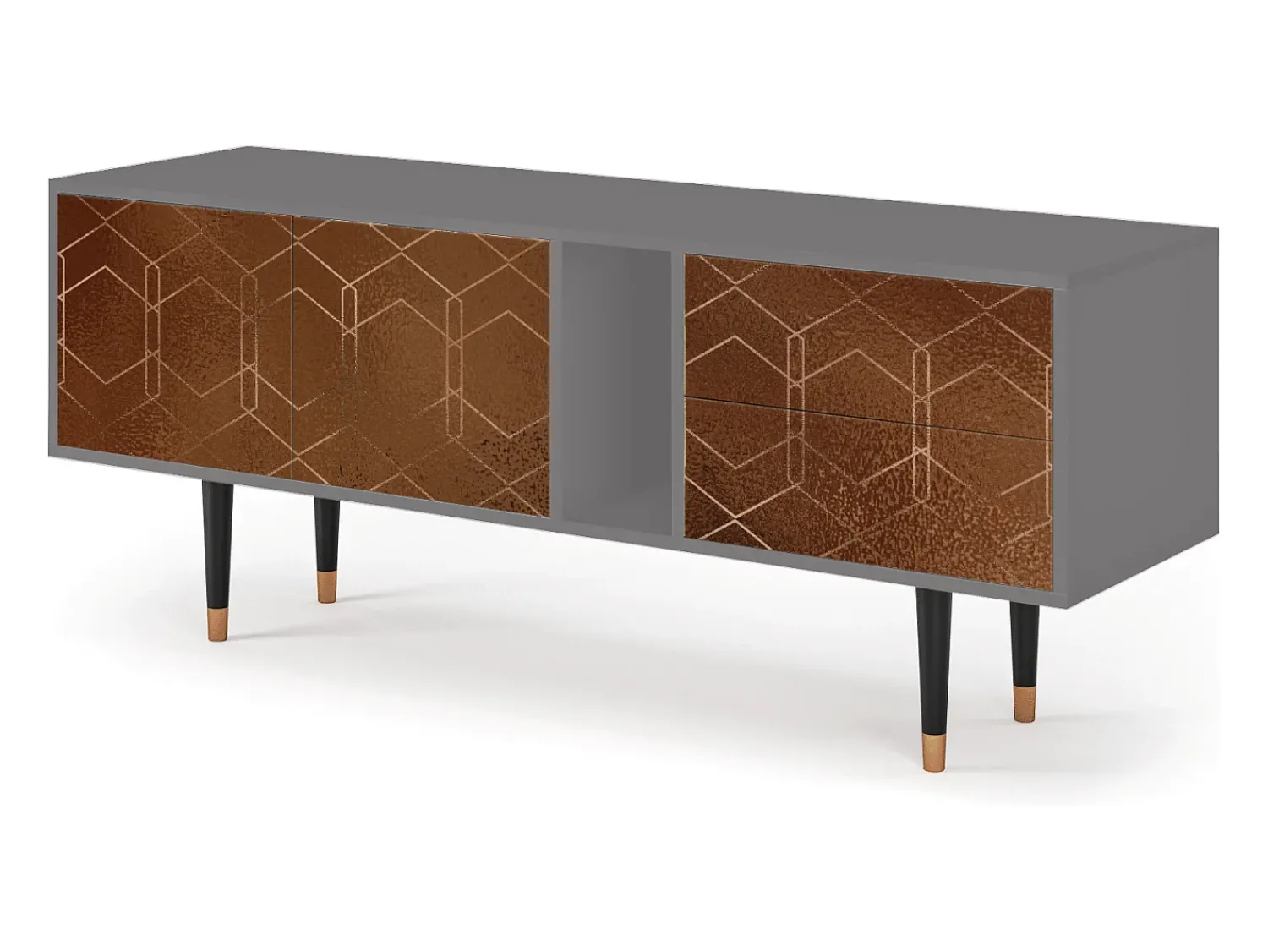 Online Mueble de TV - 170х69х48 cm - T1 - Chocolate Bar, Cinza Cinzento