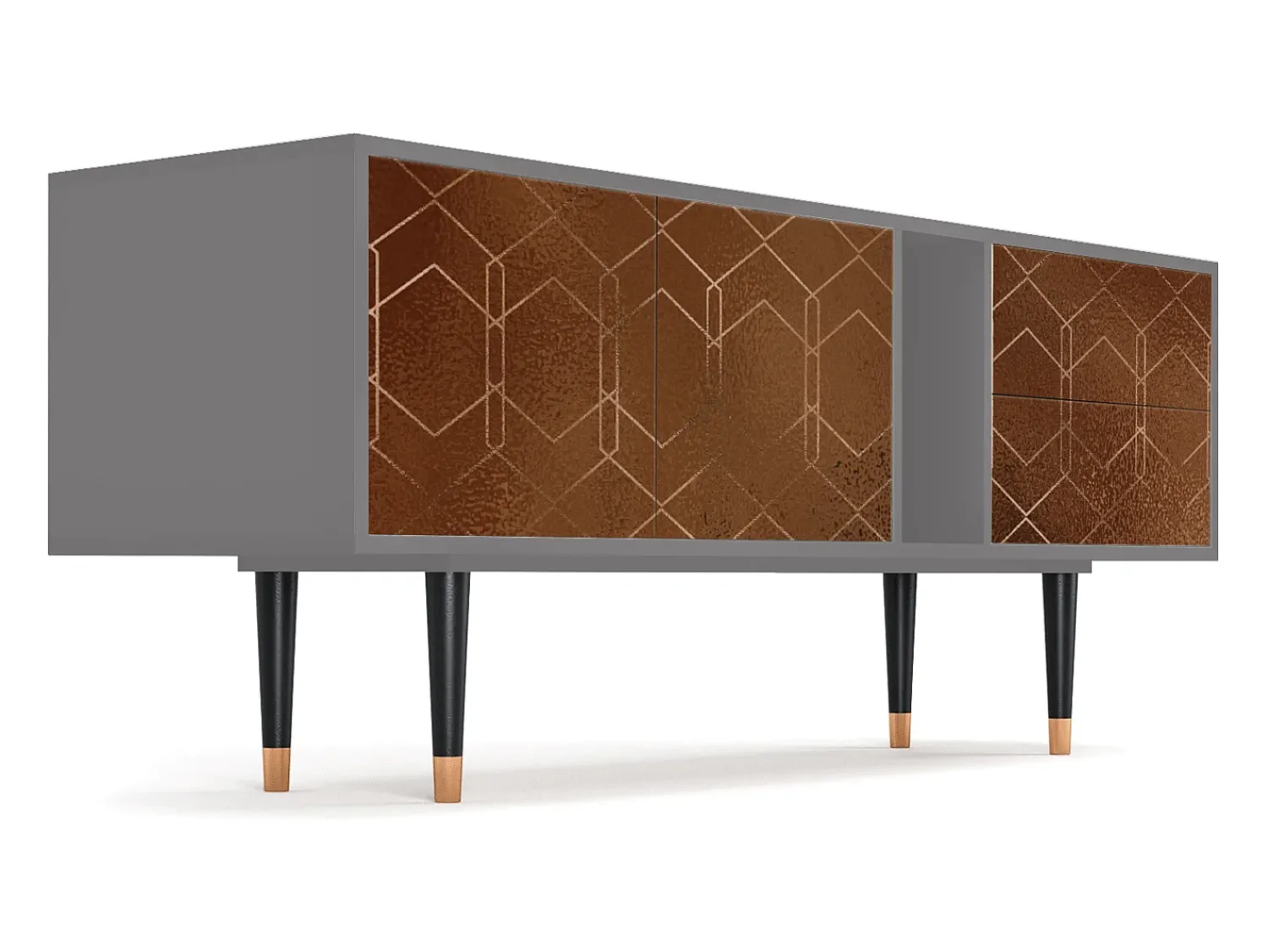 Online Mueble de TV - 170х69х48 cm - T1 - Chocolate Bar, Cinza Cinzento