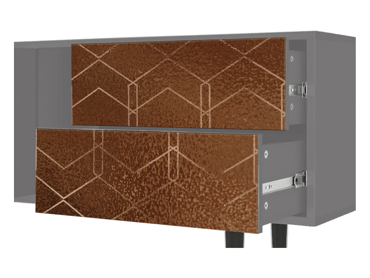 Online Mueble de TV - 170х69х48 cm - T1 - Chocolate Bar, Cinza Cinzento