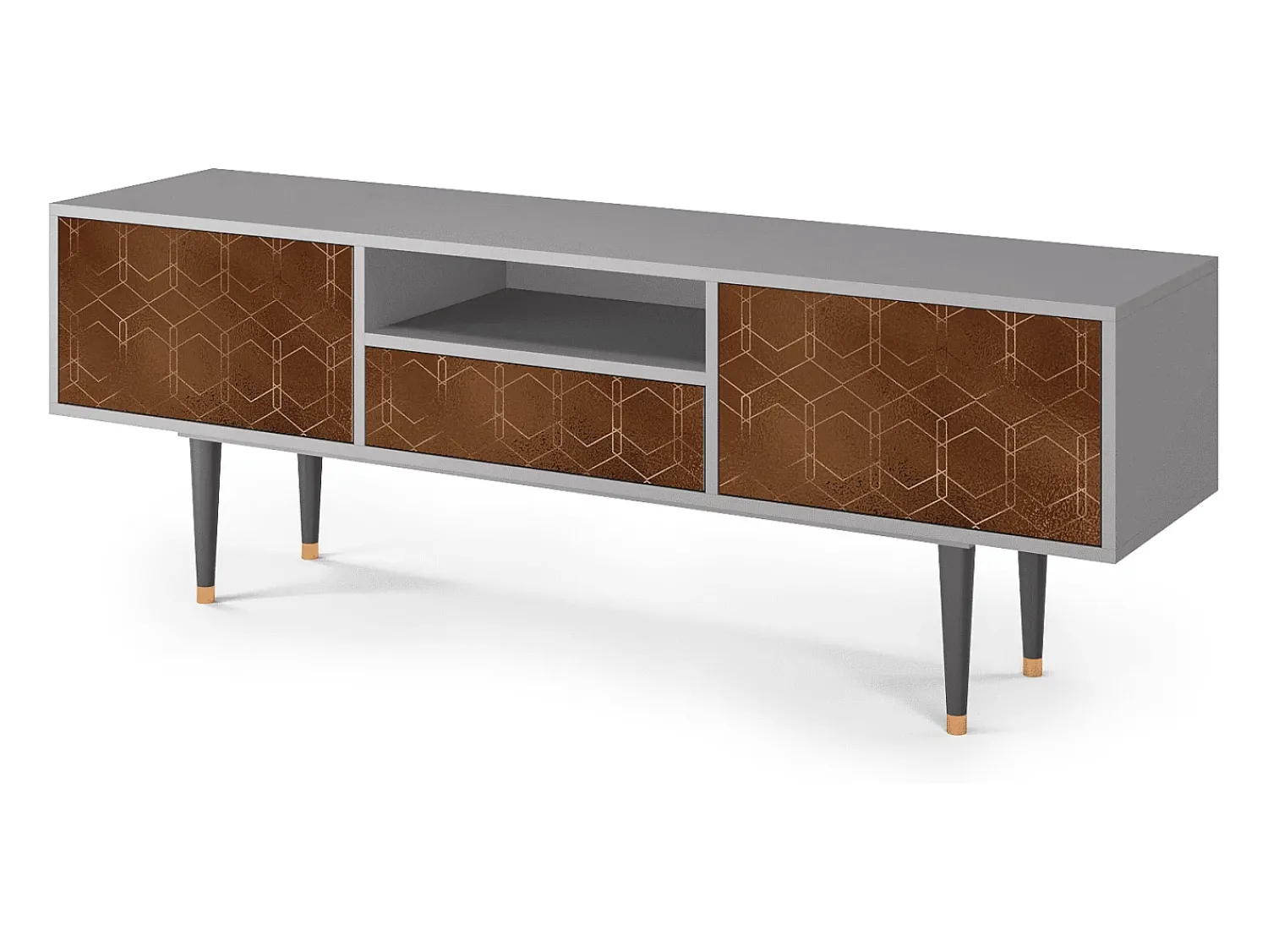 Hot Mueble de TV - 170х59х41 cm - T6 - Chocolate Bar, Cinza Cinzento