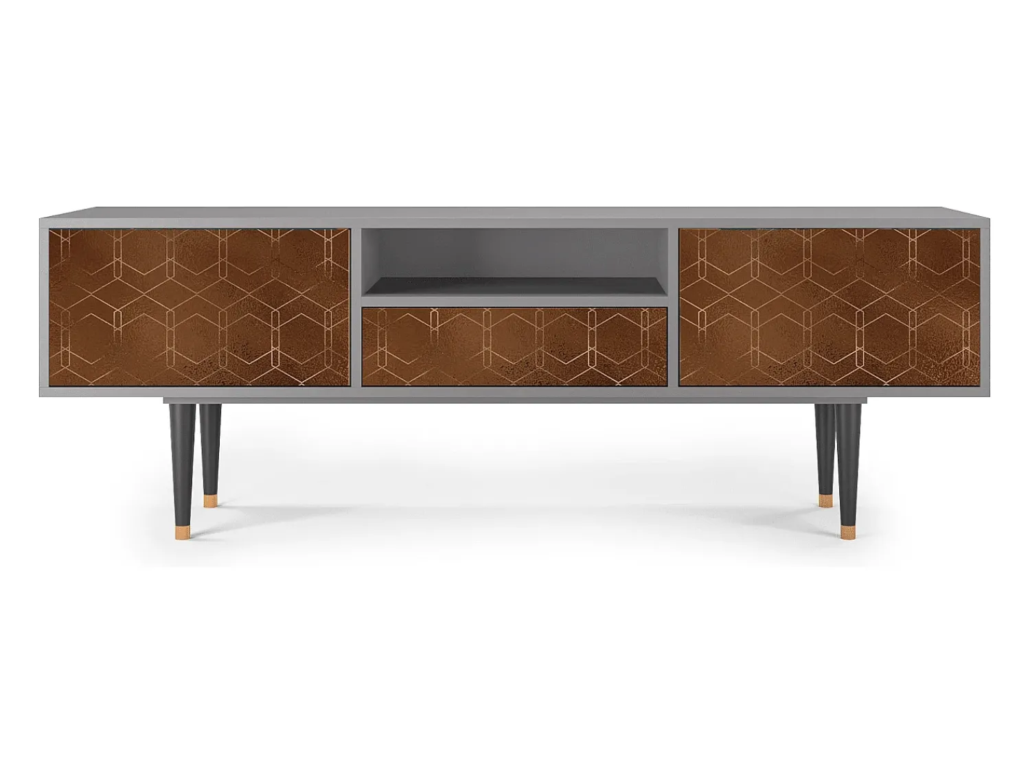 Hot Mueble de TV - 170х59х41 cm - T6 - Chocolate Bar, Cinza Cinzento