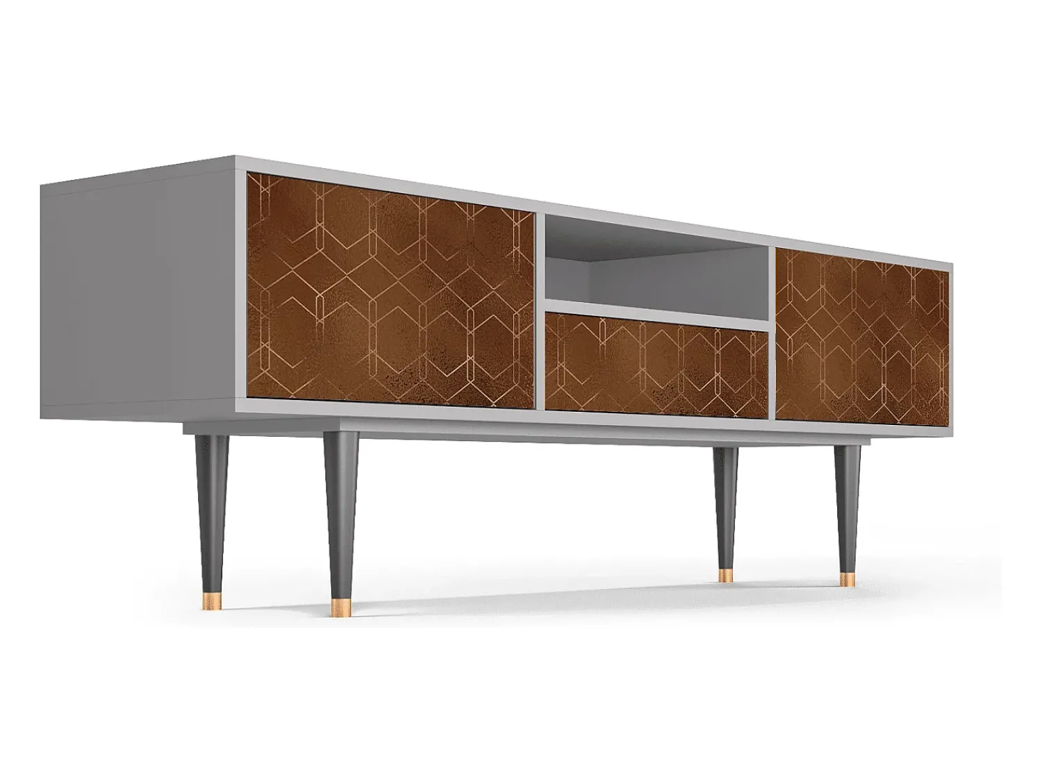 Hot Mueble de TV - 170х59х41 cm - T6 - Chocolate Bar, Cinza Cinzento