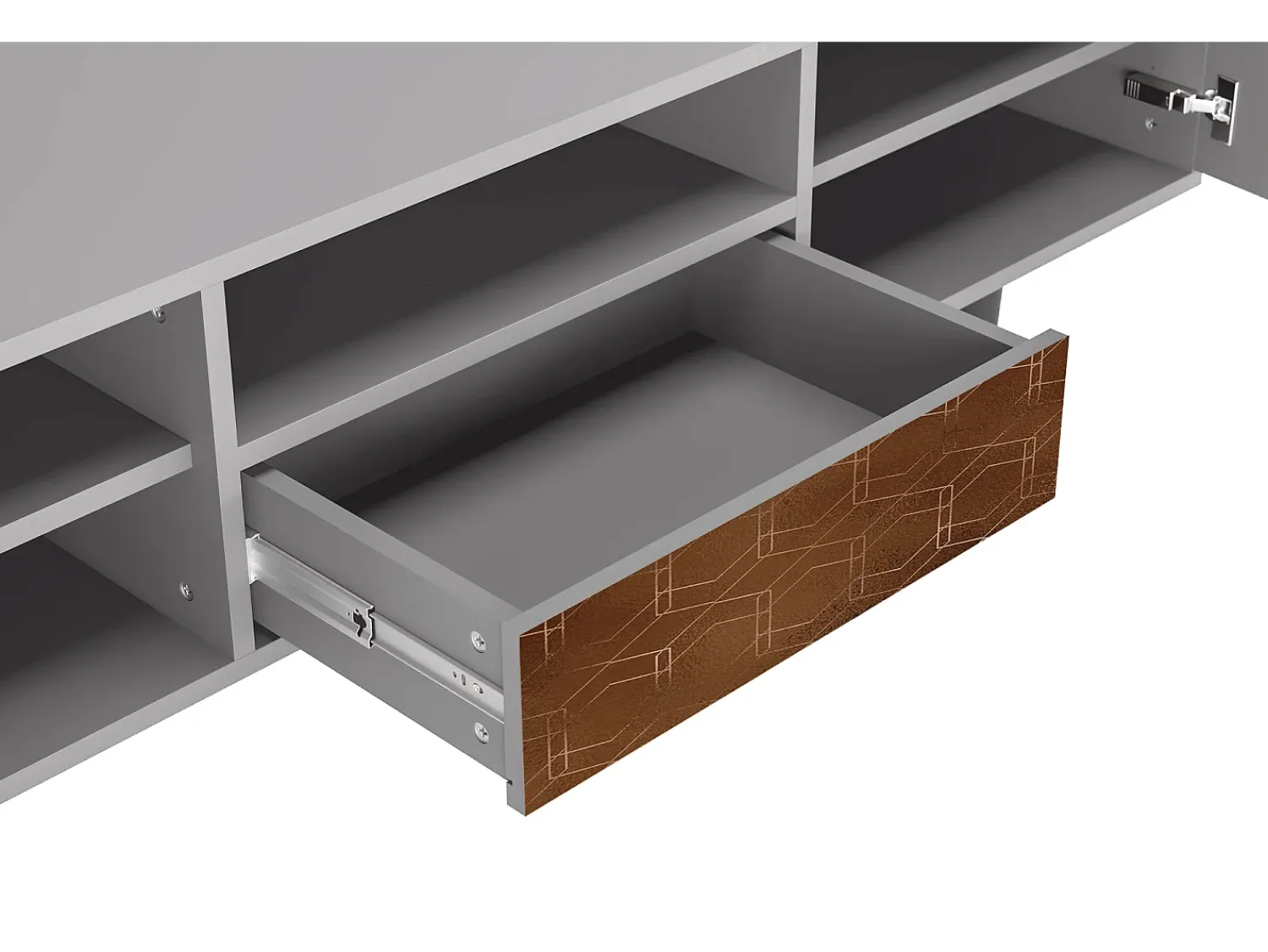 Hot Mueble de TV - 170х59х41 cm - T6 - Chocolate Bar, Cinza Cinzento