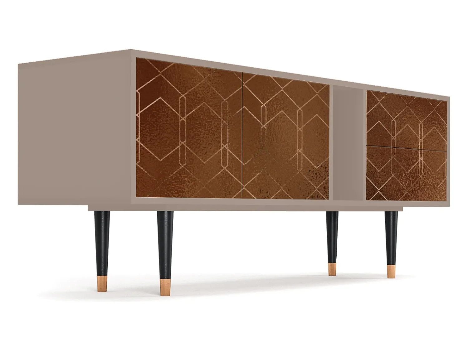 Clearance Mueble de TV - 170х69х48 cm - T1 - Chocolate Bar, Latte Bege