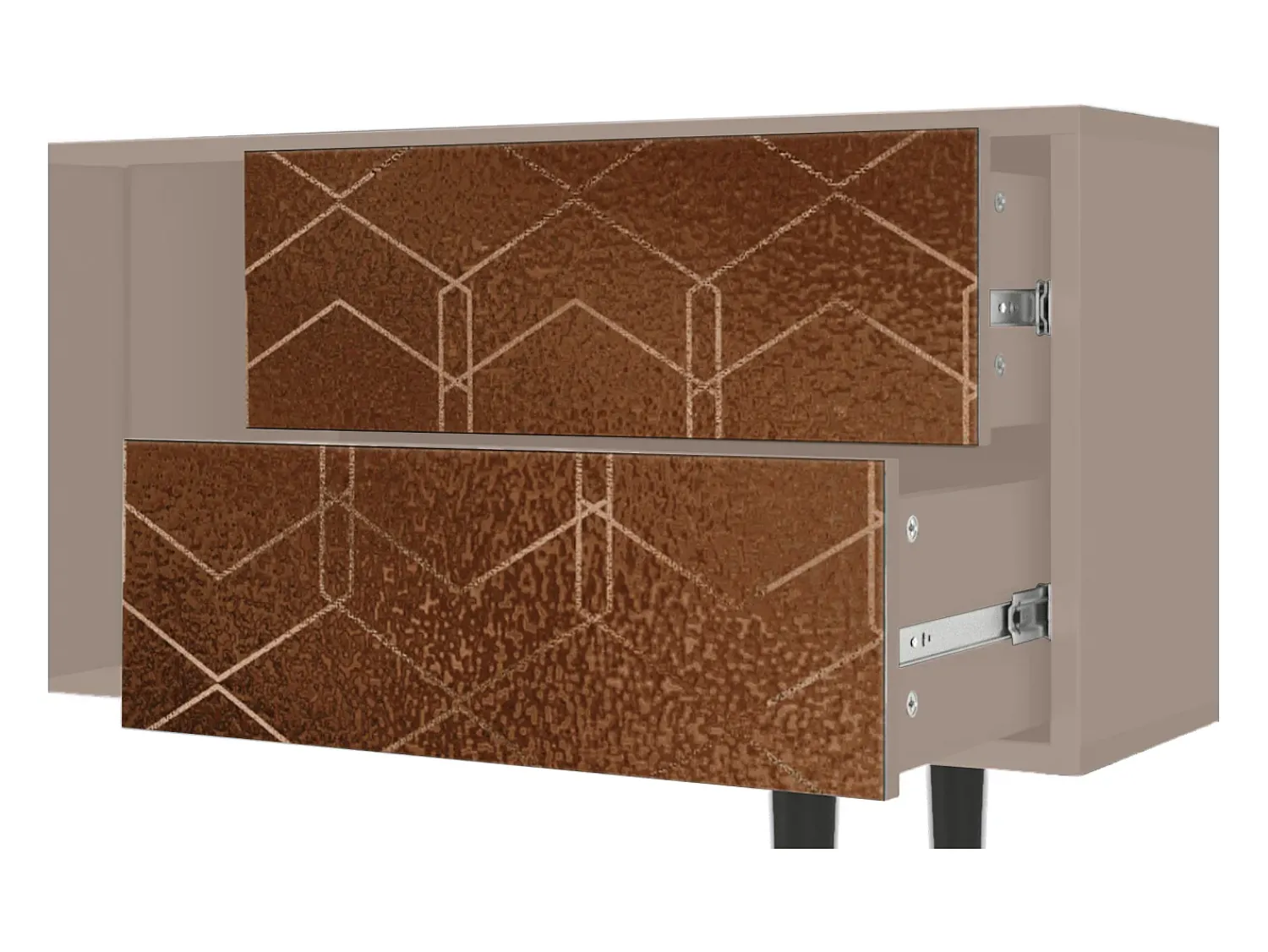 Clearance Mueble de TV - 170х69х48 cm - T1 - Chocolate Bar, Latte Bege
