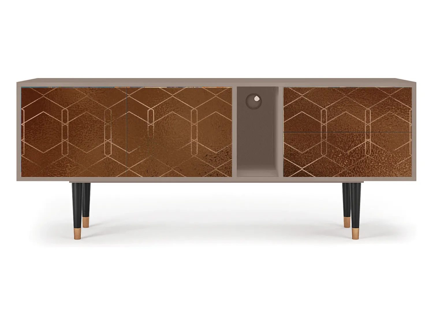 Clearance Mueble de TV - 170х69х48 cm - T1 - Chocolate Bar, Latte Bege