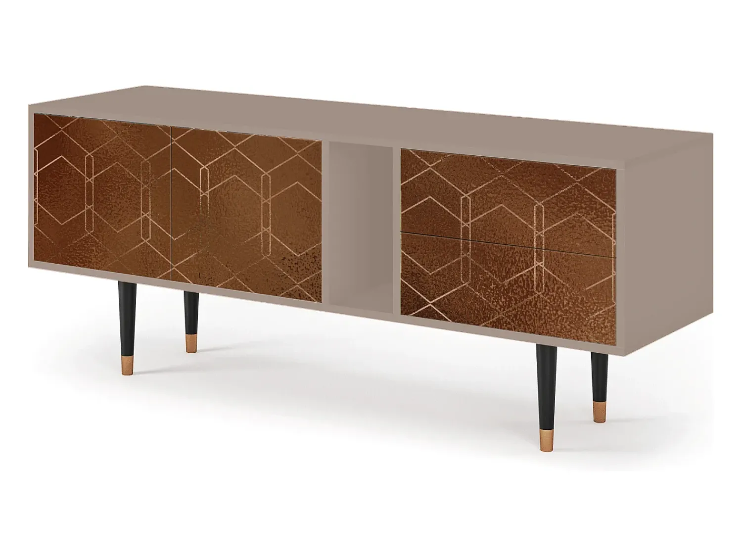 Clearance Mueble de TV - 170х69х48 cm - T1 - Chocolate Bar, Latte Bege