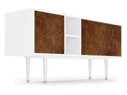 Hot Mueble de TV - 150х69х41 cm - T5 - Chocolate Bar, Branco Bege