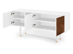 Hot Mueble de TV - 150х69х41 cm - T5 - Chocolate Bar, Branco Bege
