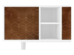 Hot Mueble de TV - 150х69х41 cm - T5 - Chocolate Bar, Branco Bege