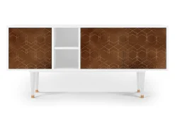 Hot Mueble de TV - 150х69х41 cm - T5 - Chocolate Bar, Branco Bege