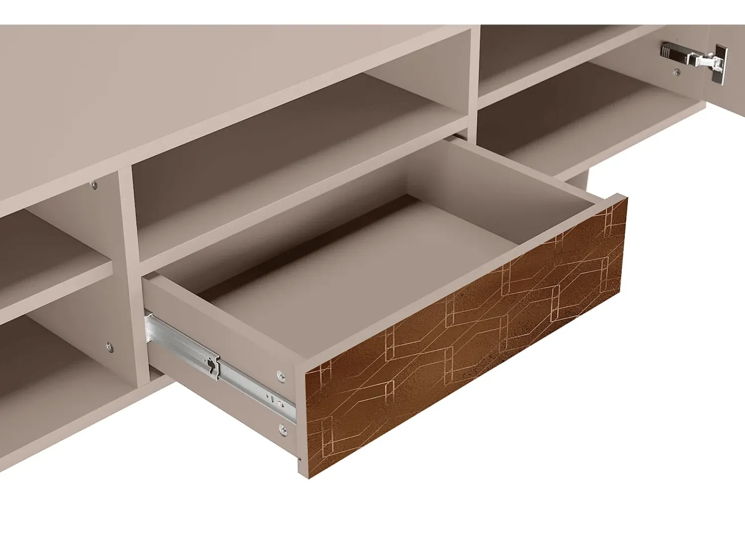 Móvel De Tv* Mueble de TV - 170х59х41 cm - T6 - Chocolate Bar, Latte Bege