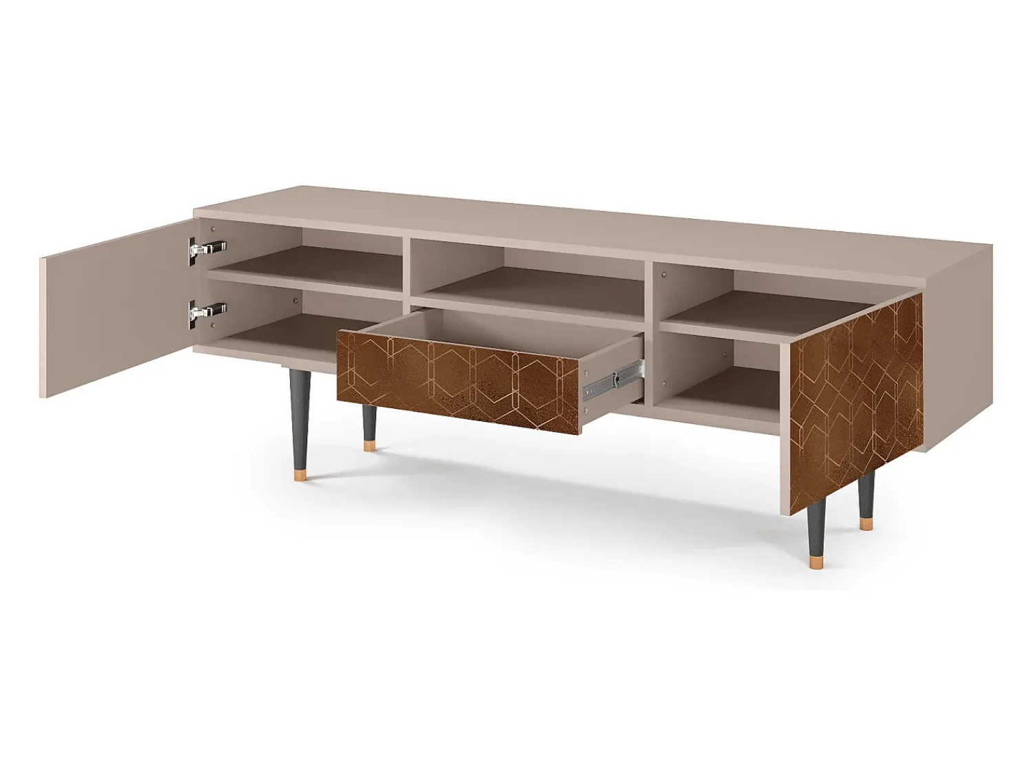 Móvel De Tv* Mueble de TV - 170х59х41 cm - T6 - Chocolate Bar, Latte Bege