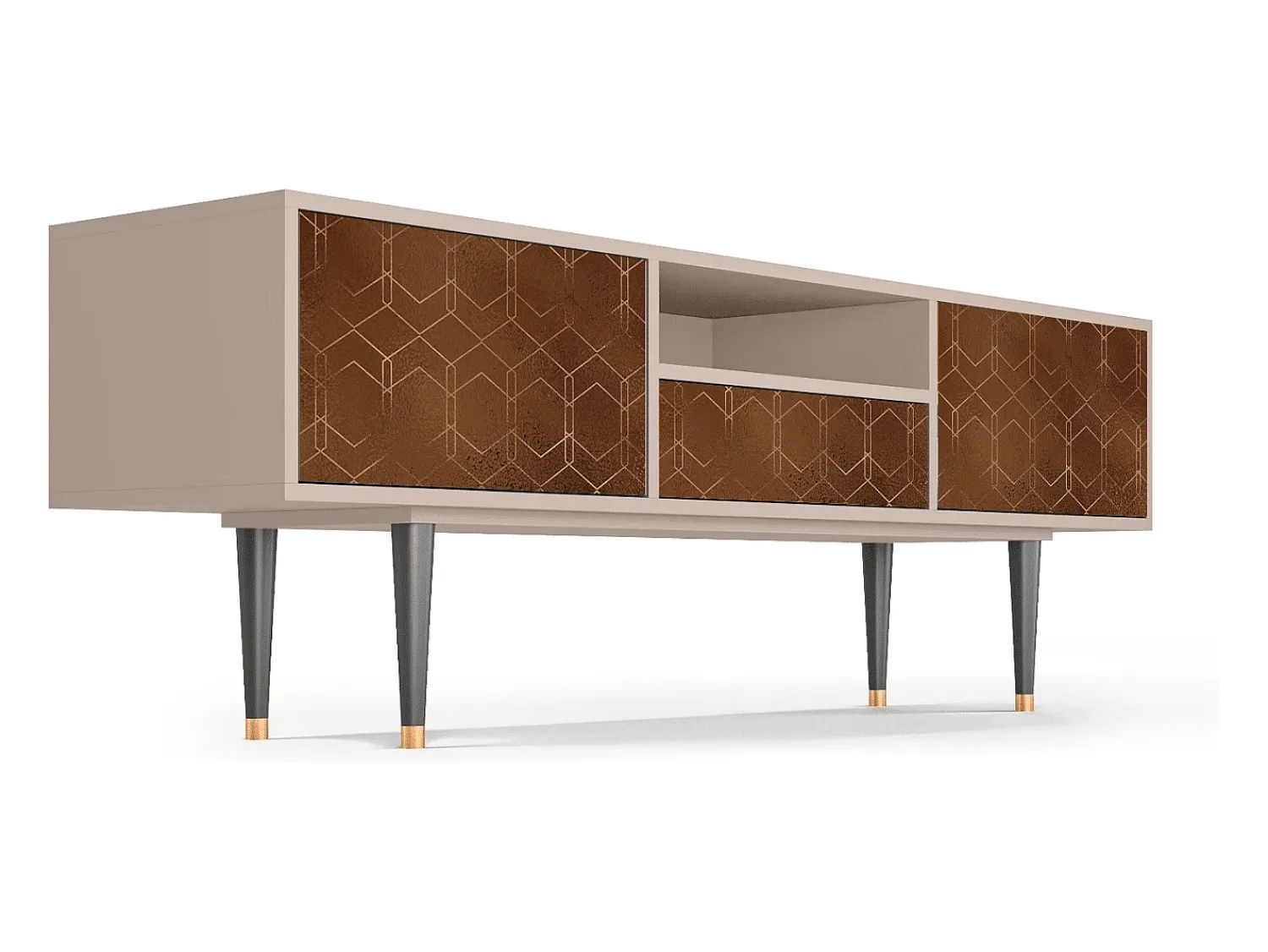Móvel De Tv* Mueble de TV - 170х59х41 cm - T6 - Chocolate Bar, Latte Bege