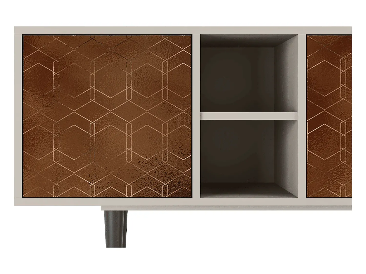 Móvel De Tv* Mueble de TV - 150х69х41 cm - T5 - Chocolate Bar, Areia Bege