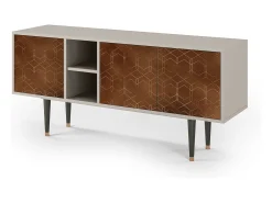 Móvel De Tv* Mueble de TV - 150х69х41 cm - T5 - Chocolate Bar, Areia Bege