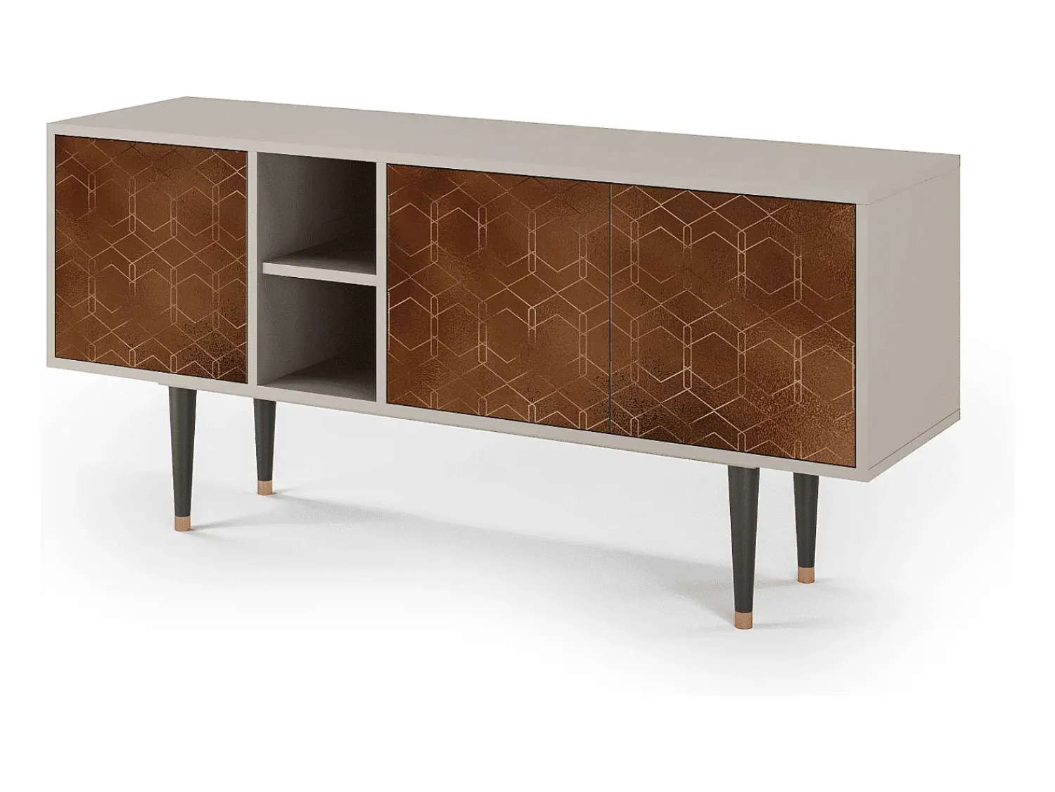 Móvel De Tv* Mueble de TV - 150х69х41 cm - T5 - Chocolate Bar, Areia Bege