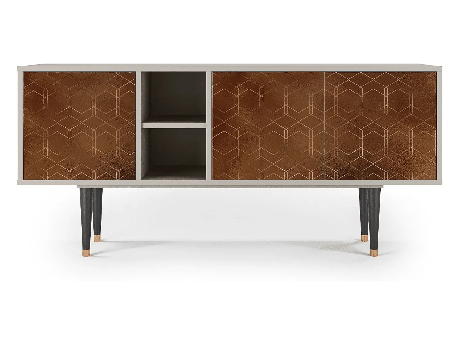Móvel De Tv* Mueble de TV - 150х69х41 cm - T5 - Chocolate Bar, Areia Bege