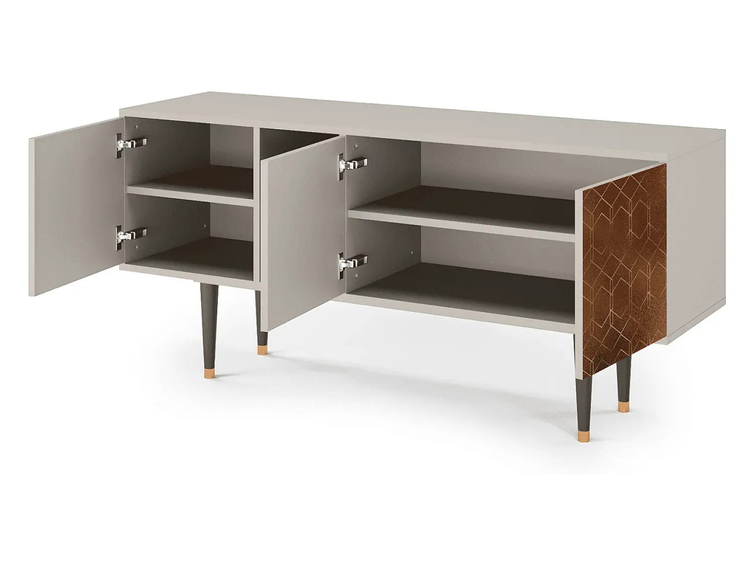 Móvel De Tv* Mueble de TV - 150х69х41 cm - T5 - Chocolate Bar, Areia Bege