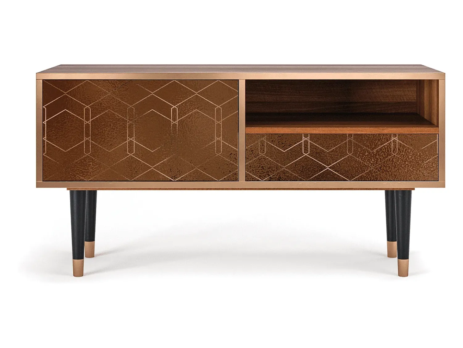 Mueble de TV - 115х59х48 cm - T3 - Chocolate Bar, Nogueira^ Móvel De Tv