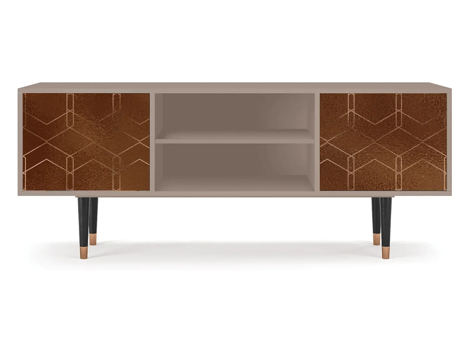 Móvel De Tv| Mueble de TV - 170х69х48 cm - T2 - Chocolate Bar, Latte Bege