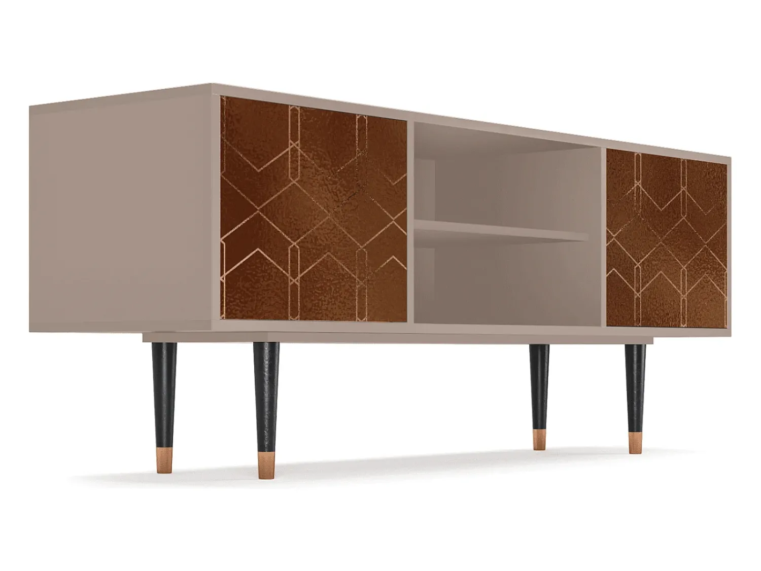 Móvel De Tv| Mueble de TV - 170х69х48 cm - T2 - Chocolate Bar, Latte Bege