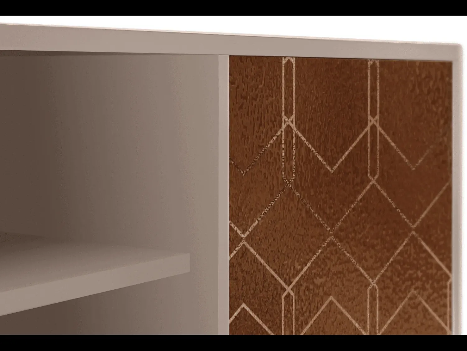 Móvel De Tv| Mueble de TV - 170х69х48 cm - T2 - Chocolate Bar, Latte Bege