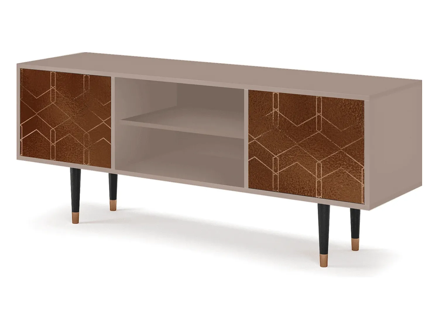 Móvel De Tv| Mueble de TV - 170х69х48 cm - T2 - Chocolate Bar, Latte Bege